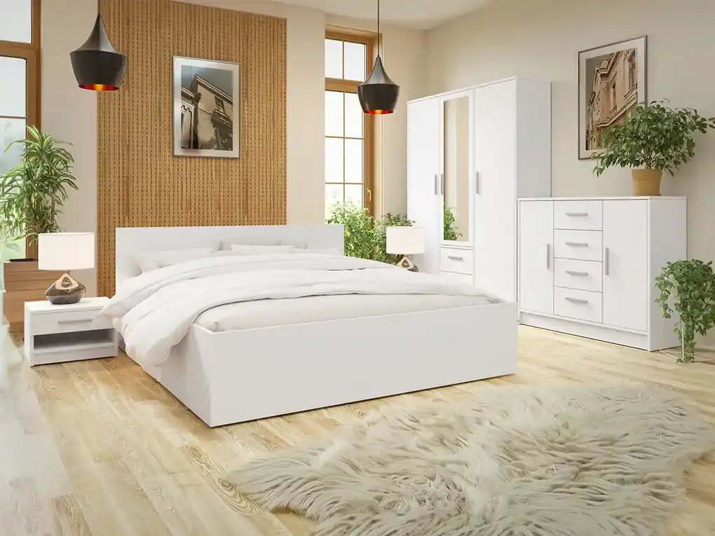 Spálňa Neralli I, Rozmer postele: 160x200, Farby: Alpská biela | BIANO