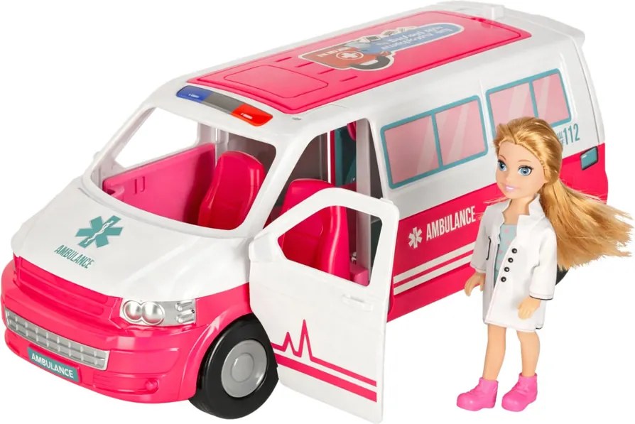 LEAN Toys Mobilná nemocničná ambulancia 2W1 Lekár bábika Zdravotnícke príslušenstvo