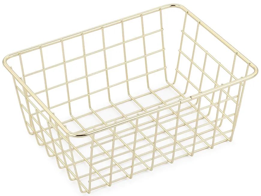 Drôtený kôš filum 24x18x10cm zlatý 8061