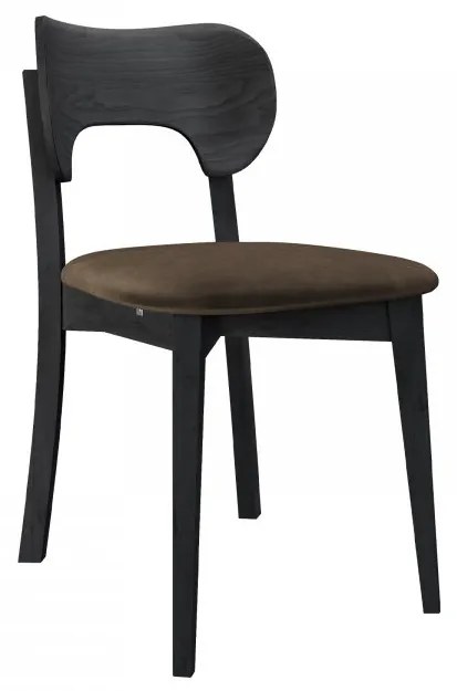 Čalúnená jedálenská stolička KT64, Dostupné poťahy: Magic Velvet 2205, Farby: czarny