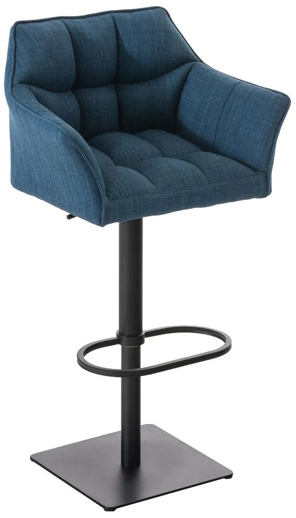 Barová stolička Damas B1 ~ látka, čierny rám - Modrá