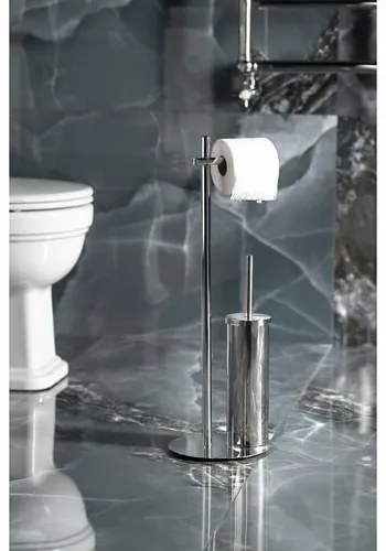 GEDY 143213 Circe stojan s držiakom na toaletný papier a WC štetkou, okrúhly, chróm