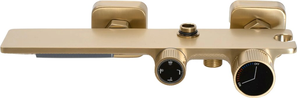 Rea Helix, nástenný sprchový set s termostatickou batériou a bidetovou spŕškou, zlatá matná, REA-P6621