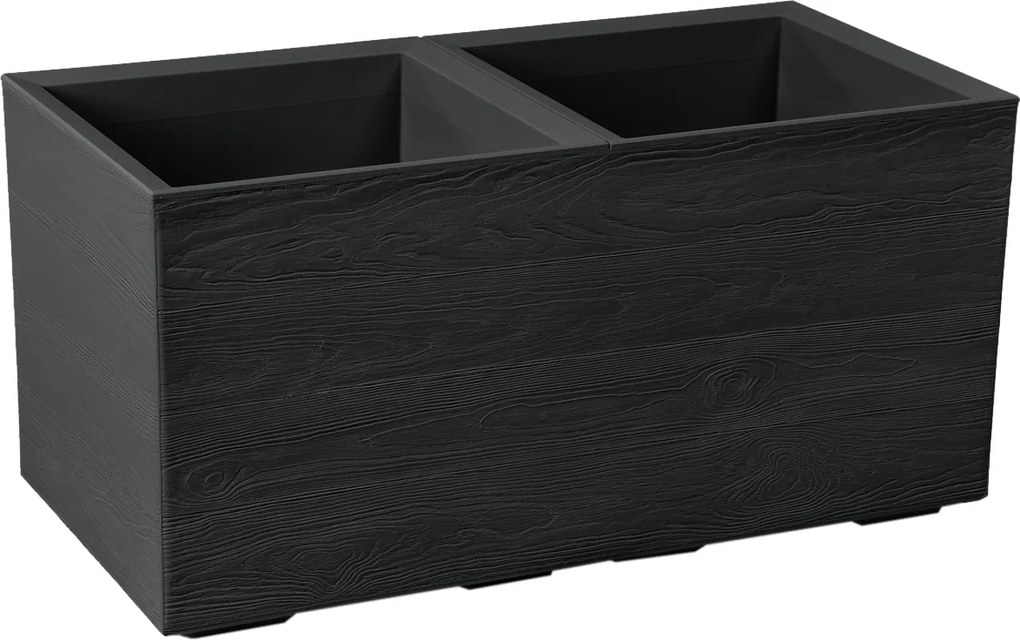KVETINOVÝ ZÁHON KARO 800 × 400 mm, doska z recyklovaného materiálu, čierna*48922