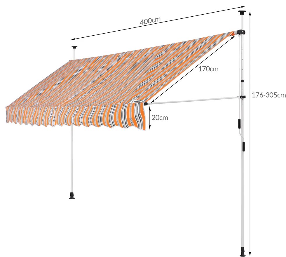 InternetovaZahrada Markíza 400 cm - oranžová/modrá