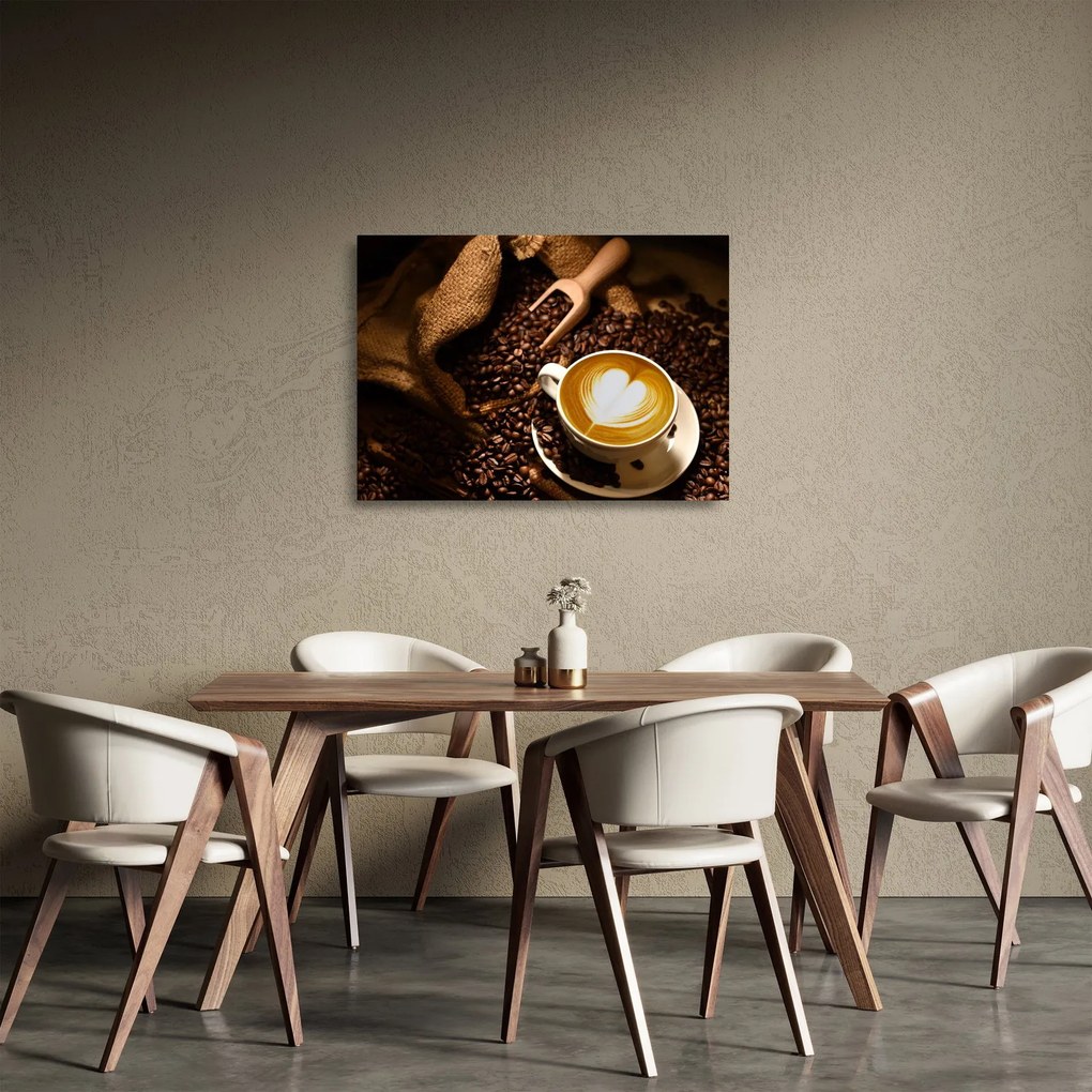 Sklenený obraz - Šálka kávy (70x50 cm)