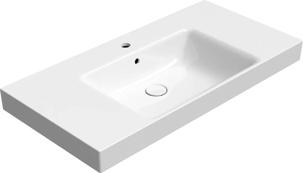GSI GSI, NUBES keramické umývadlo 100x50cm, s odkladacími plochami, biela ExtraGlaze, 9651111