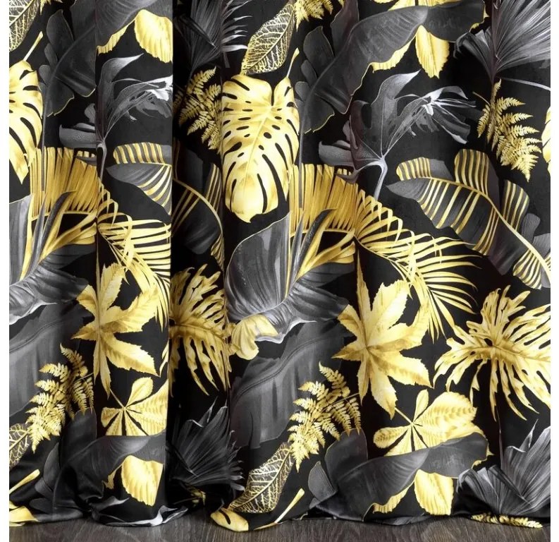 DECOREUM zamatový záves s potlačou 140 cm x 270 cm žltá 100 % polyester Rozmer varianty: 140 cm x 270 cm, Farba varianty: Tyrkysová 105298