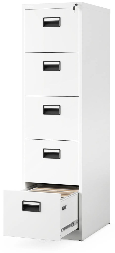 Kovová kartotéka, 5 zásuviek SARA V5, 460 x 1630 x 620 mm, biela