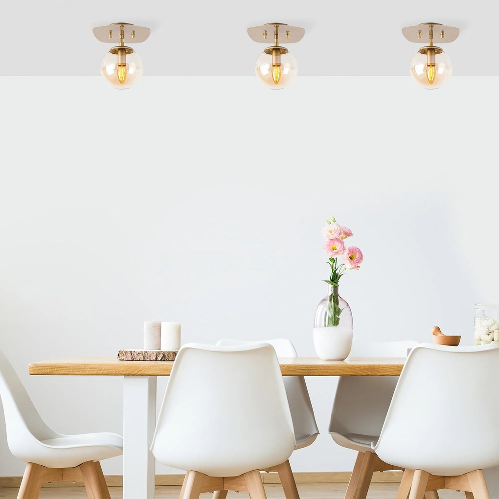 Stropné svietidlo Well II zlaté/číre