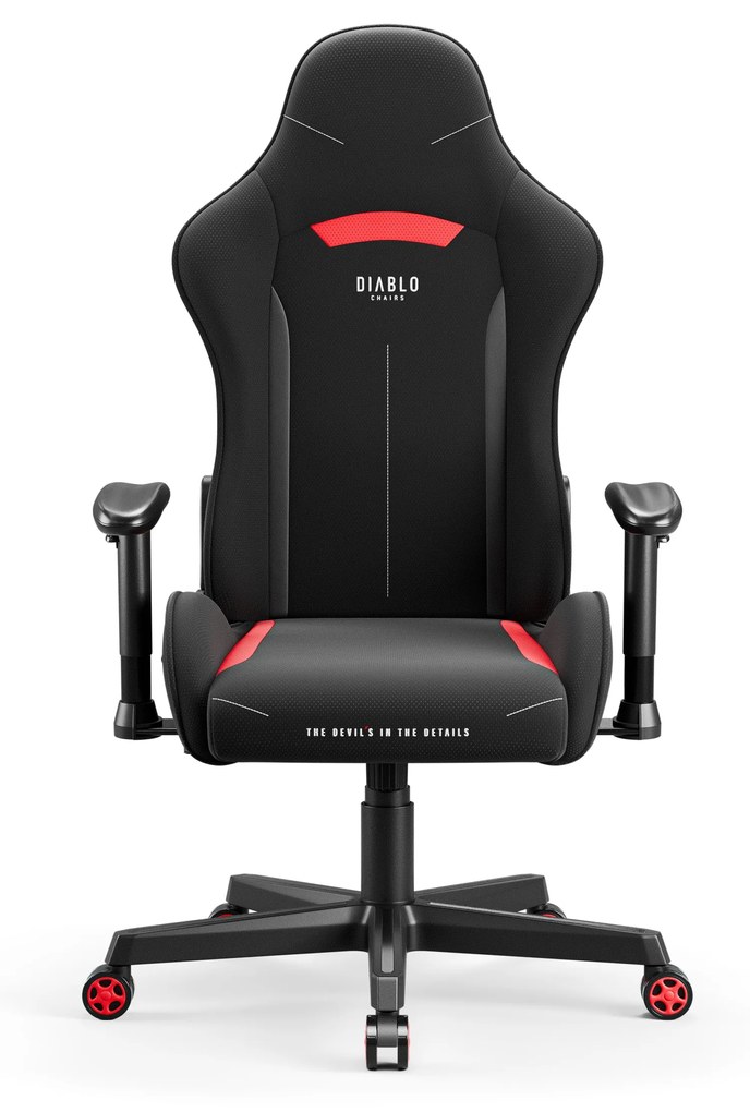 Čierna a červená otočná herná stolička Diablo X-Starter