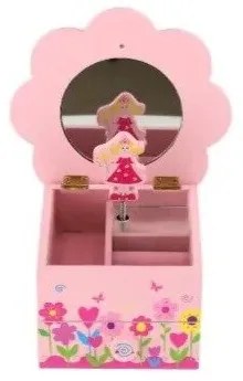Teddies Hracia skrinka so šperkovnicou Princess, 14,5 x 8 x 14,5 cm