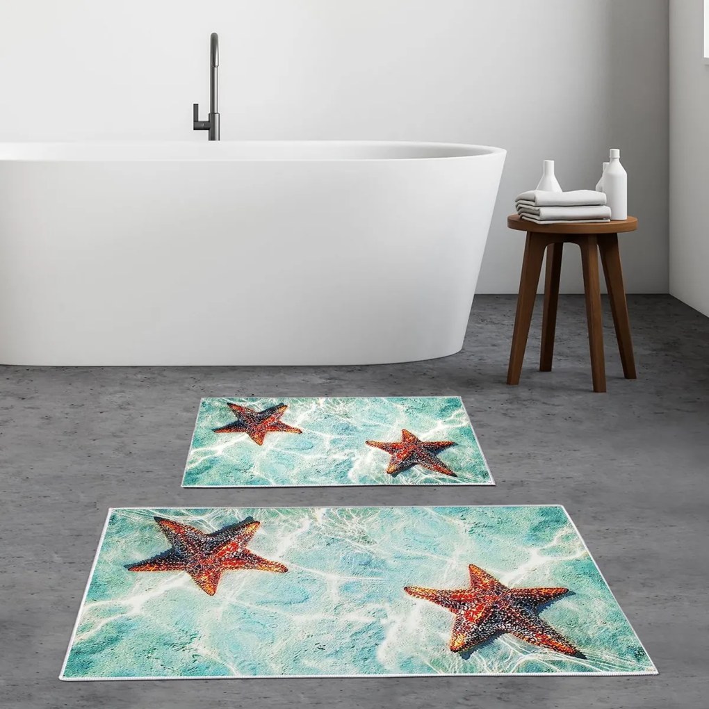 Súprava 2 kusov kúpeľňových predložiek SeafishBlue modrá