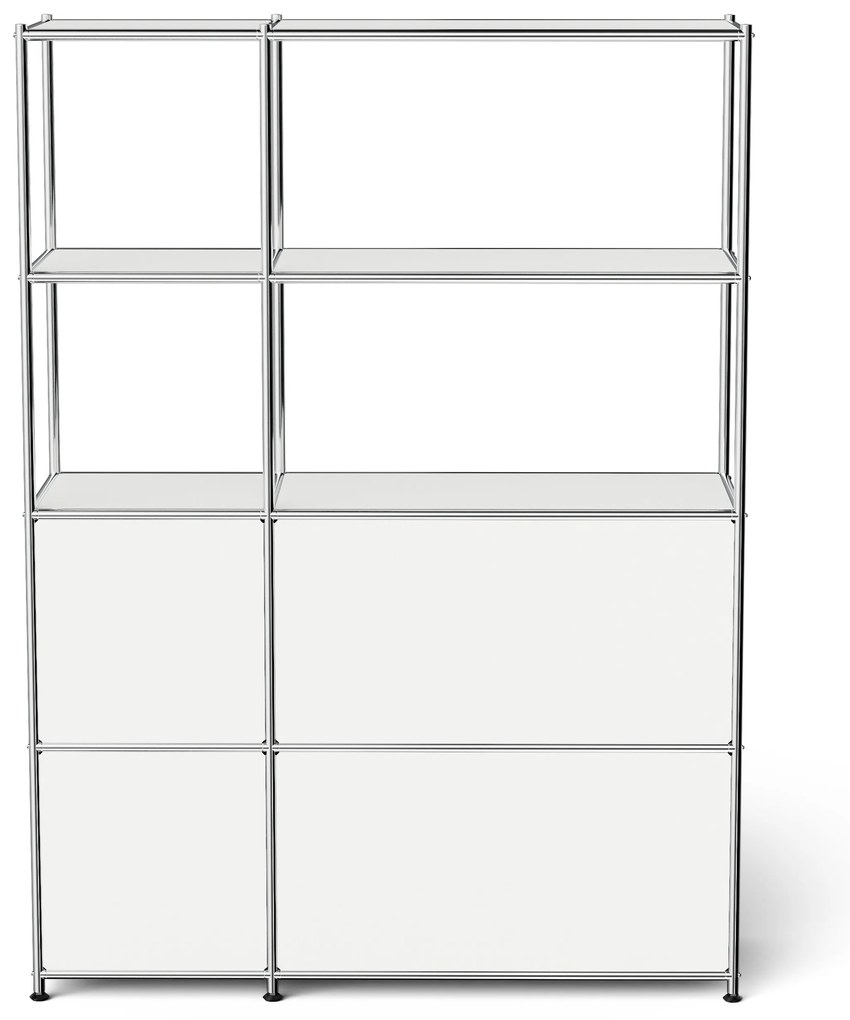 Kovová skrinka »CN3« so 4 výklopnými priečinkami, biela