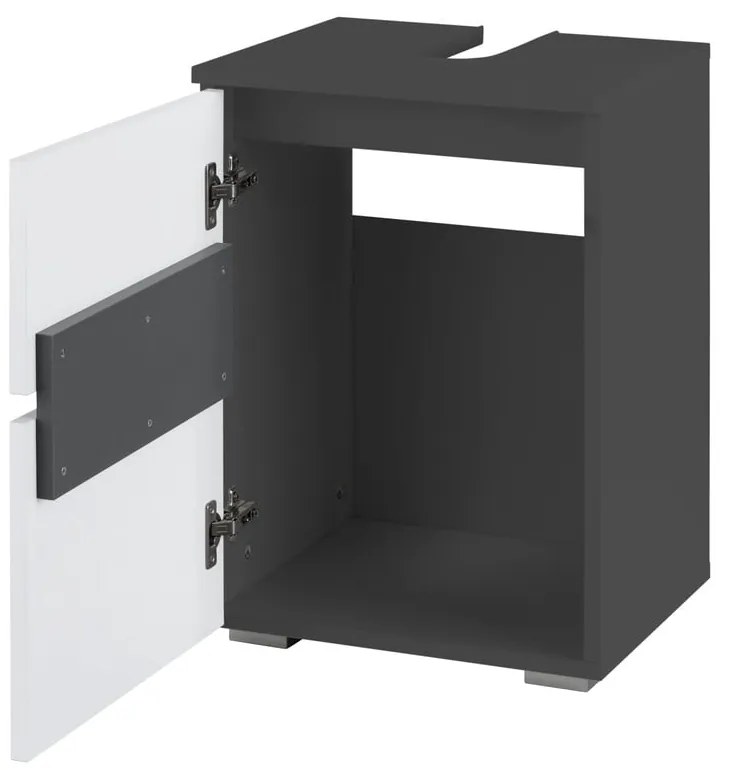 Bielo–antracitová skrinka pod umývadlo 40x55 cm Wisla – Støraa