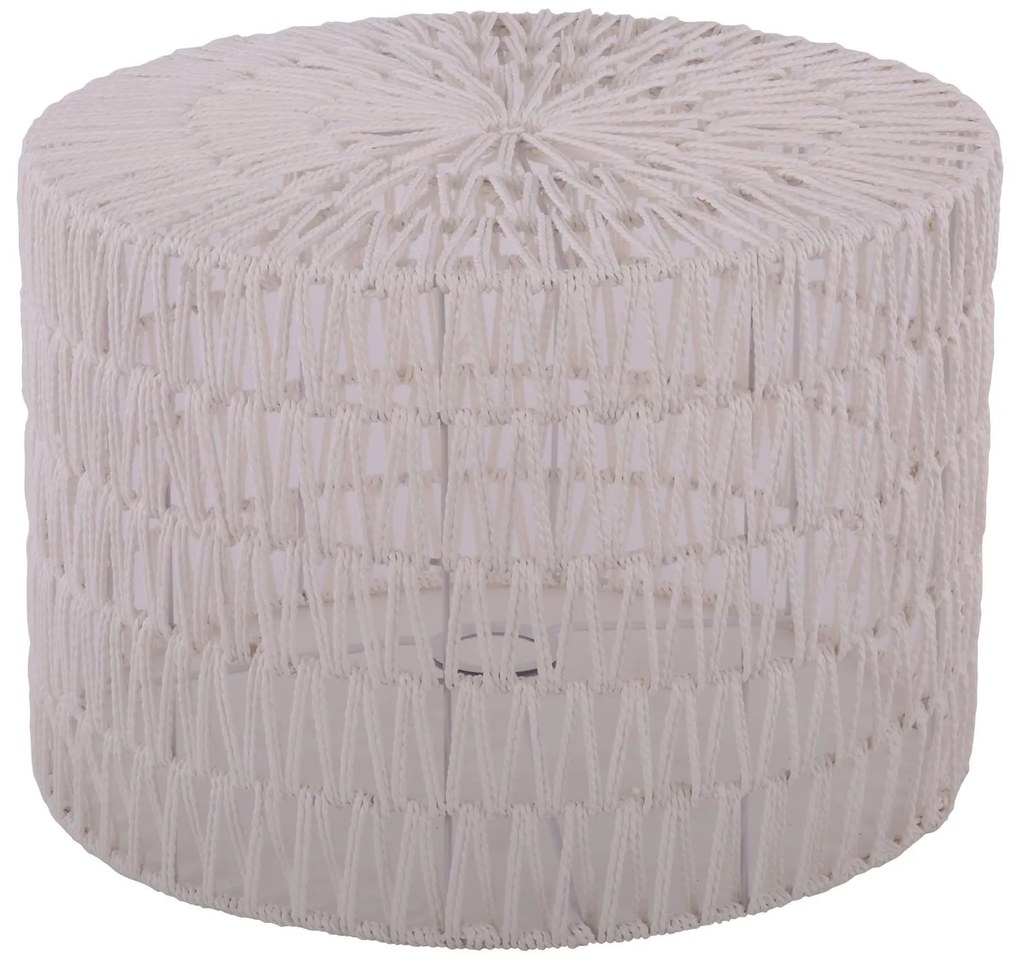 Biele povrázkové tienidlo na stolnú lampu Luca cylinder - Ø 40 * 28cm / E27