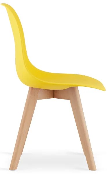 Set dvoch jedálenských stoličiek KITO žlté / naturálne nohy (2 ks)