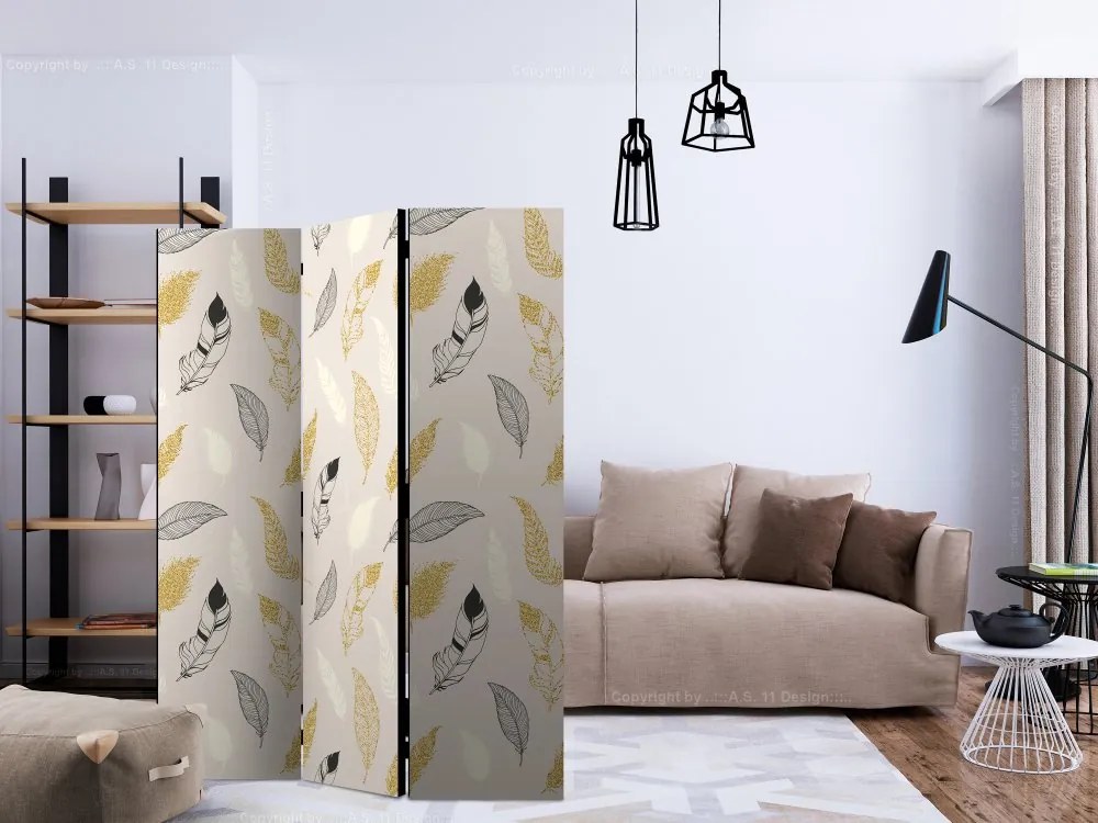 Artgeist Paraván - Golden Feathers [Room Dividers]