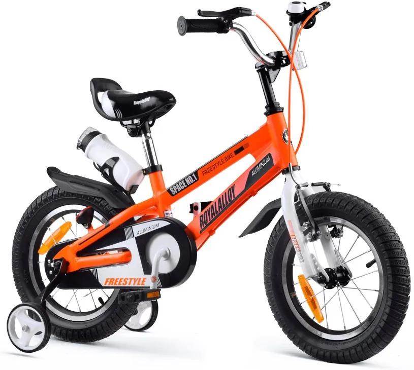 RoyalBaby SPACE č.114 RB14-17 Detský bicykel 14&quot; oranžovo-čierny hliníkový 2021
