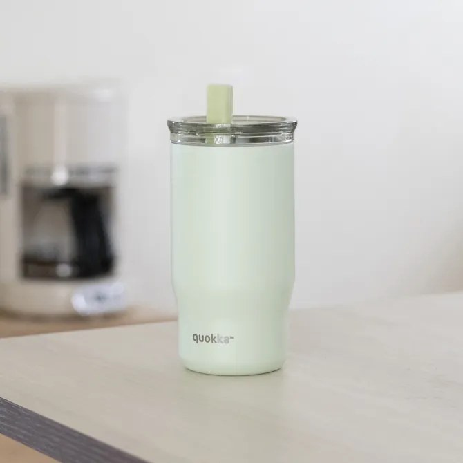 Nerezový termohrnček so slamkou Mist Pastel Green 720 ml