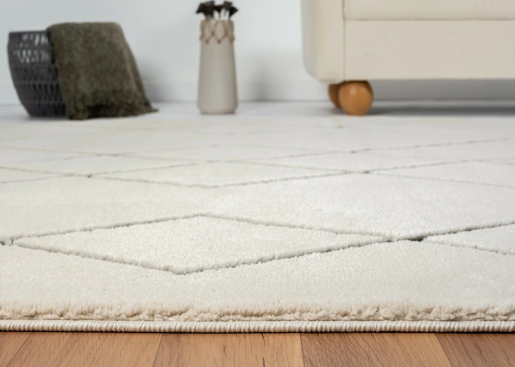 My Flair, Kusový koberec Moroccan Desert weiß/schwarz, 200x290, čiernobiela, obývacia izba