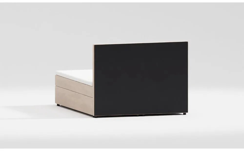 Béžová boxspring posteľ s úložným priestorom 140x200 cm Flip – Ropez