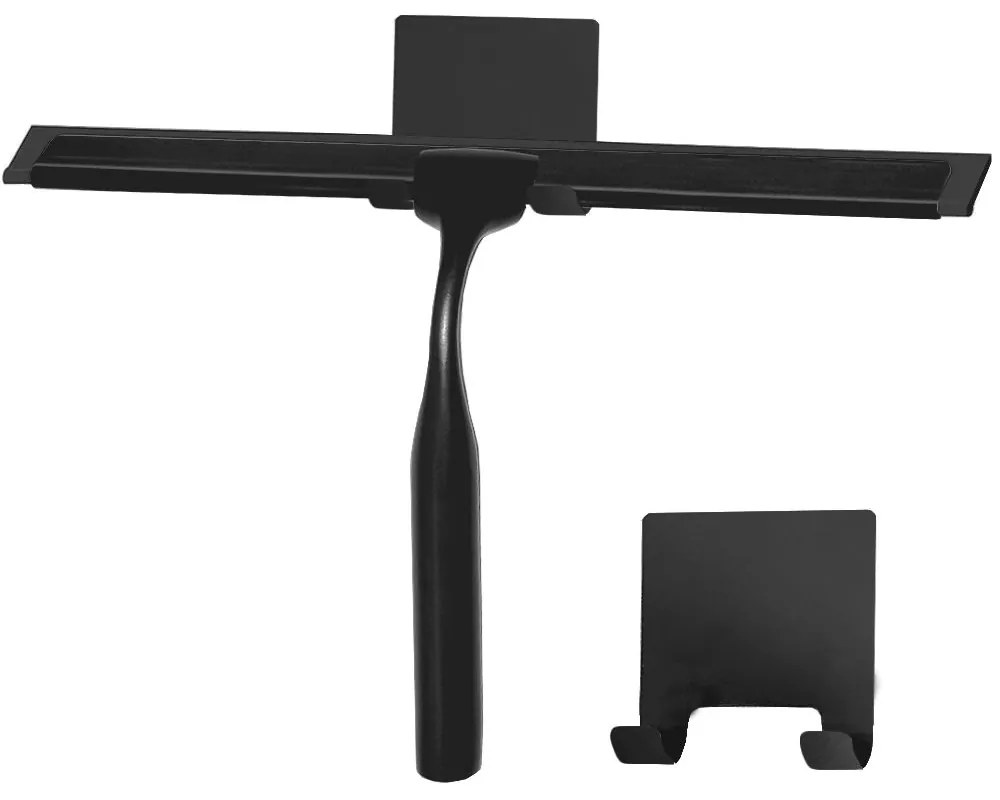 Rea príslušenstvo, Stierka do sprchového kútu s držiakom YZ-G04, čierna, REA-70001