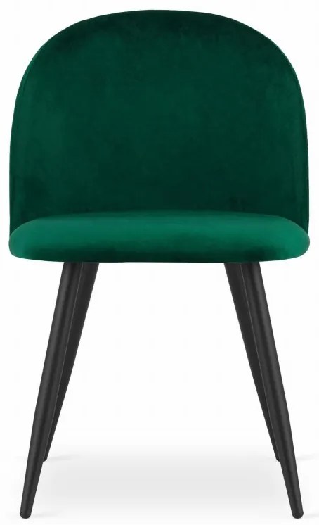 Stolička BELLO - zelený zamat / čierne nohy