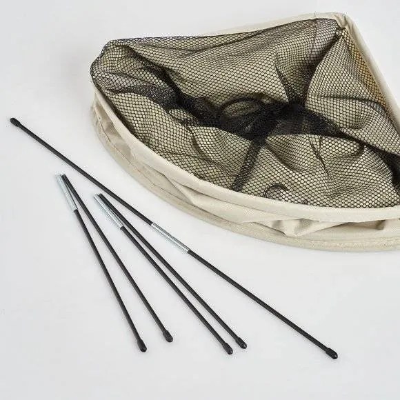 Zeller Present Textilný rohový kôš na špinavú bielizeň, uzatvárateľný, 50 l, krémový s nápisom WASH ME