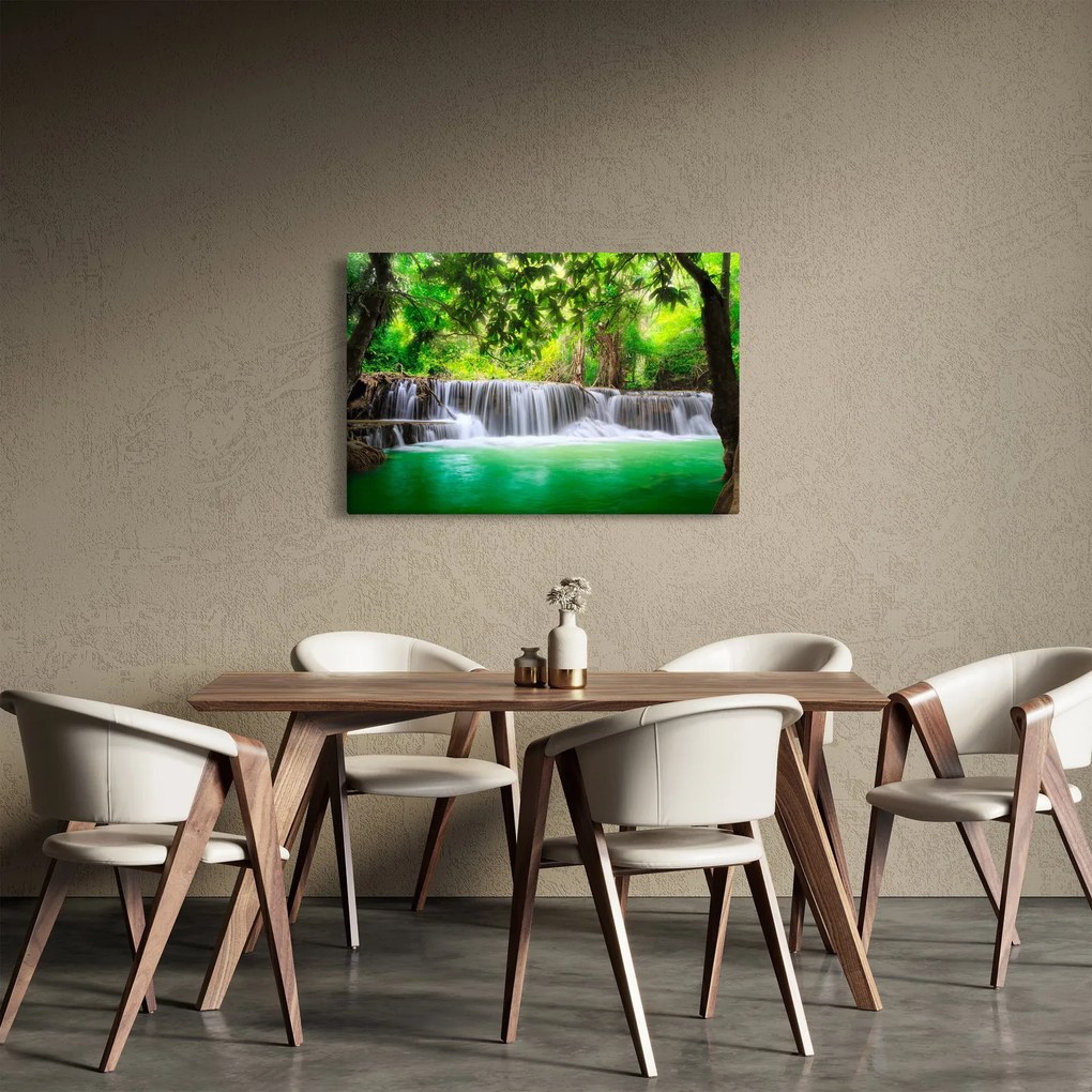 Obraz vodopádu v Kanchanaburi, Thajsko (90x60 cm)