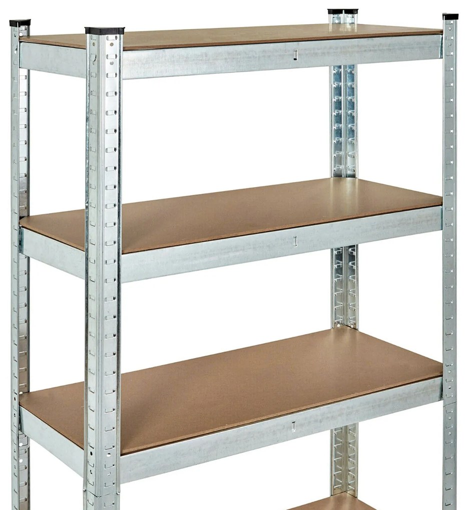 Skladový regál 205x120x45 cm, pozinkovaný kov, 5 políc, nosnosť 875 kg, ModernHome