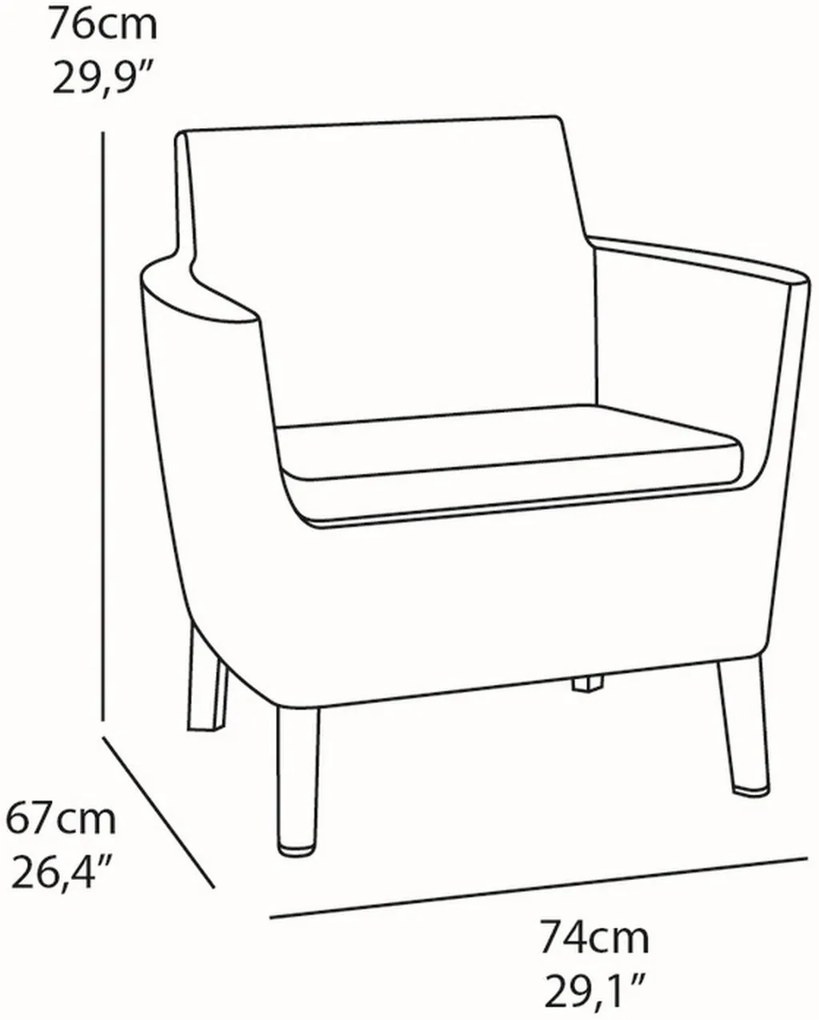 KETER SALEMO DUO Kreslo 2 ks, 74 x 67 x 76 cm, cappuccino/piesková 17209040