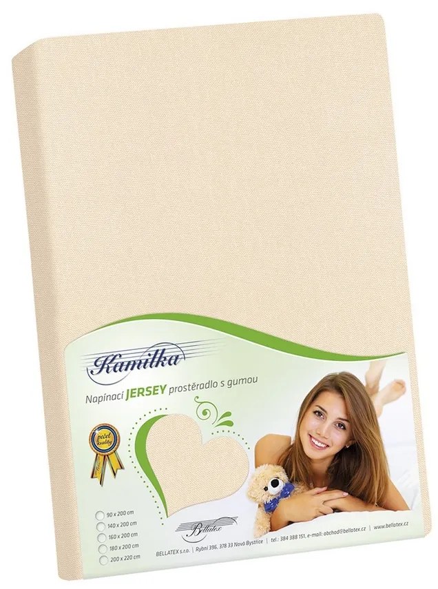 Bellatex Jersey prestieradlo Kamilka smotanová, 90 x 200 cm