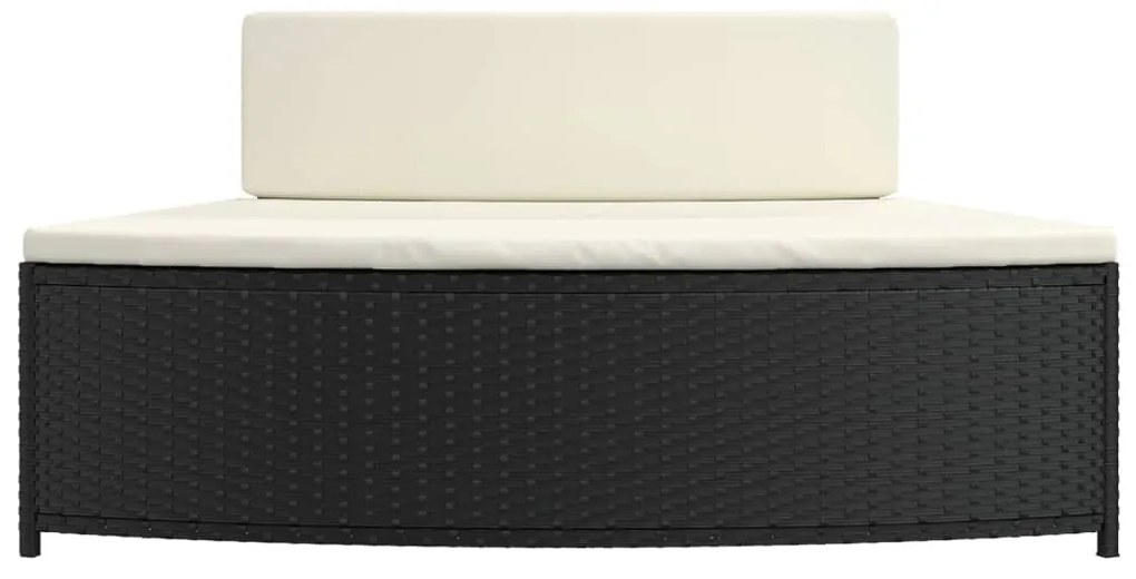 Záhradné taburetky s podložkami 2 ks čierne polyratan