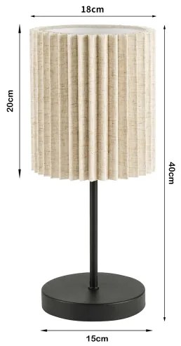 Brilagi - Stolná lampa NORDIC WAVE 1xE27/15W/230V ľan/čierna