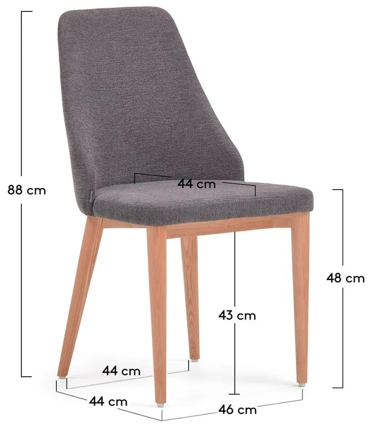 Tmavosivá jedálenská stolička Rosie – Kave Home