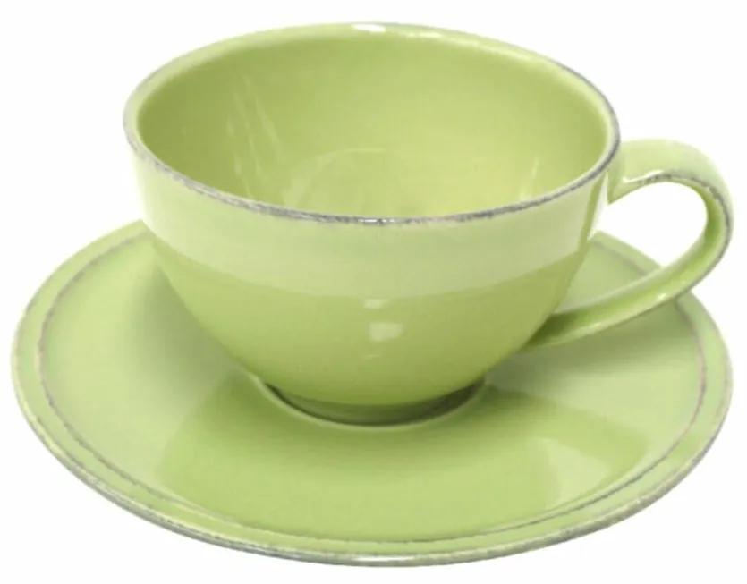 Zelený hrnček na čaj s tanierikom Friso, 0,26 l, COSTA NOVA, súprava 6 ks