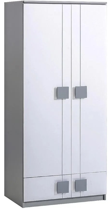 Skriňa 2D Gumi G1 Brilantná biela/Antracyt