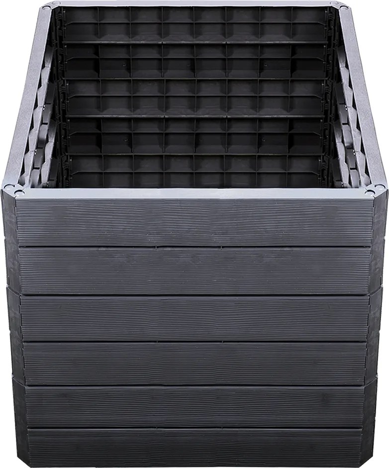 Garantia Ergo Quadro Vysoký záhon Wood L, plast, 80 × 80 × 75 cm, antracit