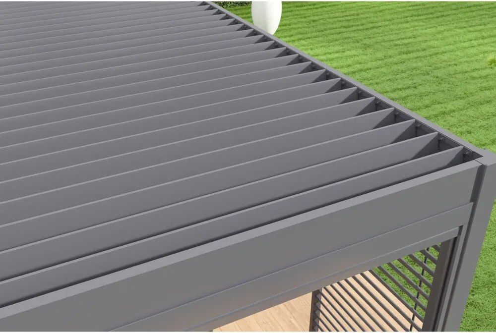 Bioklimatická pergola INTRO PLUS 6X3m, hliník, do steny