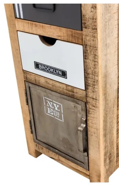 furniture-nabytek.cz - Masívna kúpeľňová spodná skrinka Pune z mangového dreva, lakovaná, viacfarebná – 42×30×80 cm