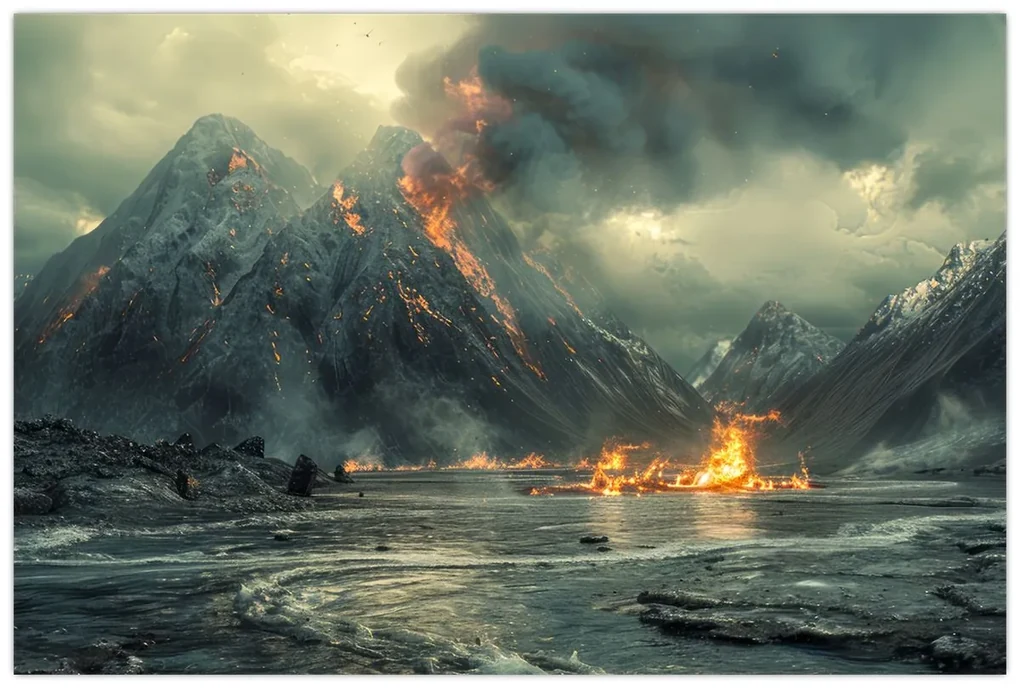 Obraz - Erupcia sopky (90x60 cm)