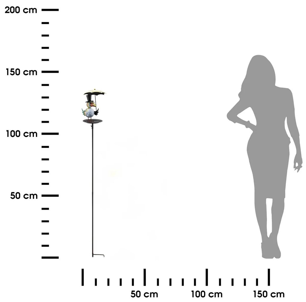 Zapichovacie napájadlo pre vtáky Kevin, 137x17,75 cm, kov, viacfarebná