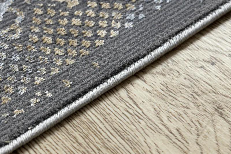 Moderný koberec LUCE 77 rám vintage - Štrukturálny sivá / horčica Veľkosť: 154x220 cm