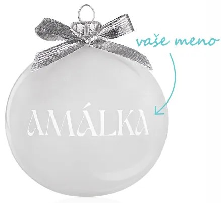 Vianočná celopieskovaná banka s menom a mašličkou 8 cm