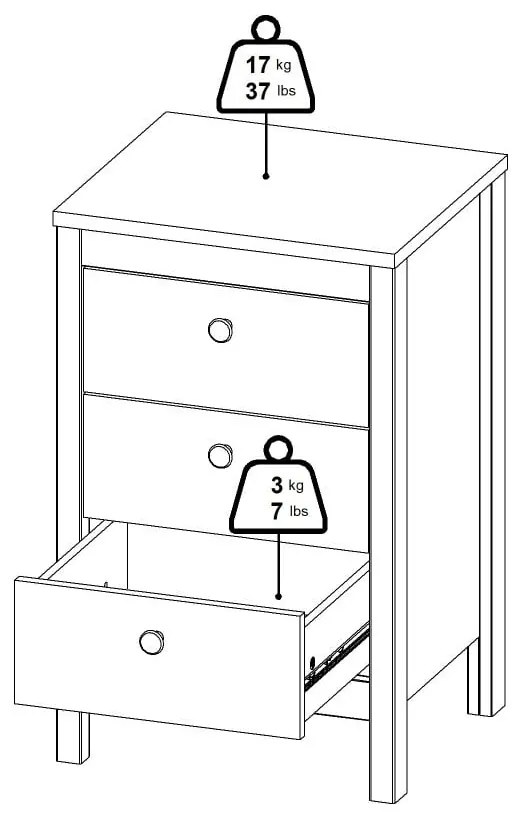 Sivobéžový nočný stolík Madrid – Tvilum