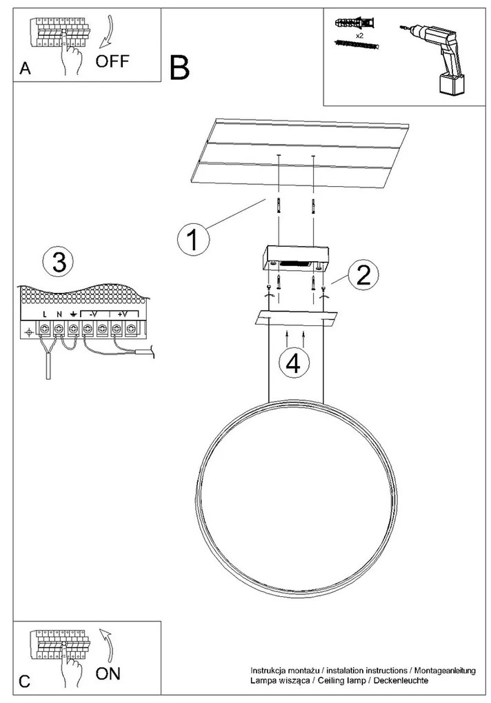Závesné LED svietidlo Rio 55, 1x LED 30w, 3000k, g