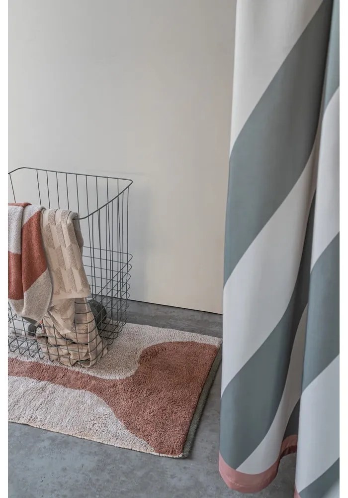 Bavlnený prateľný koberec v tehlovej a béžovej farbe 50x80 cm Figura – Mette Ditmer Denmark