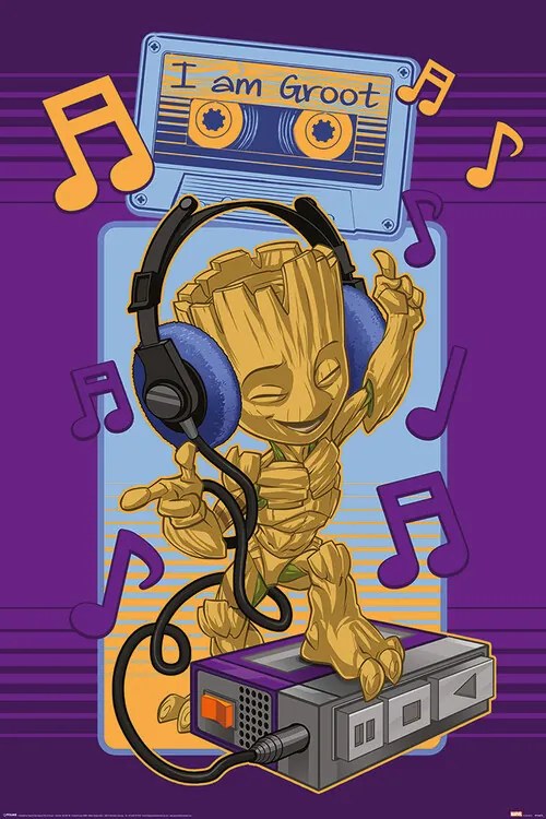 Plagát, Obraz - Guardins of the Galaxy - Groot Cassette, (61 x 91.5 cm)