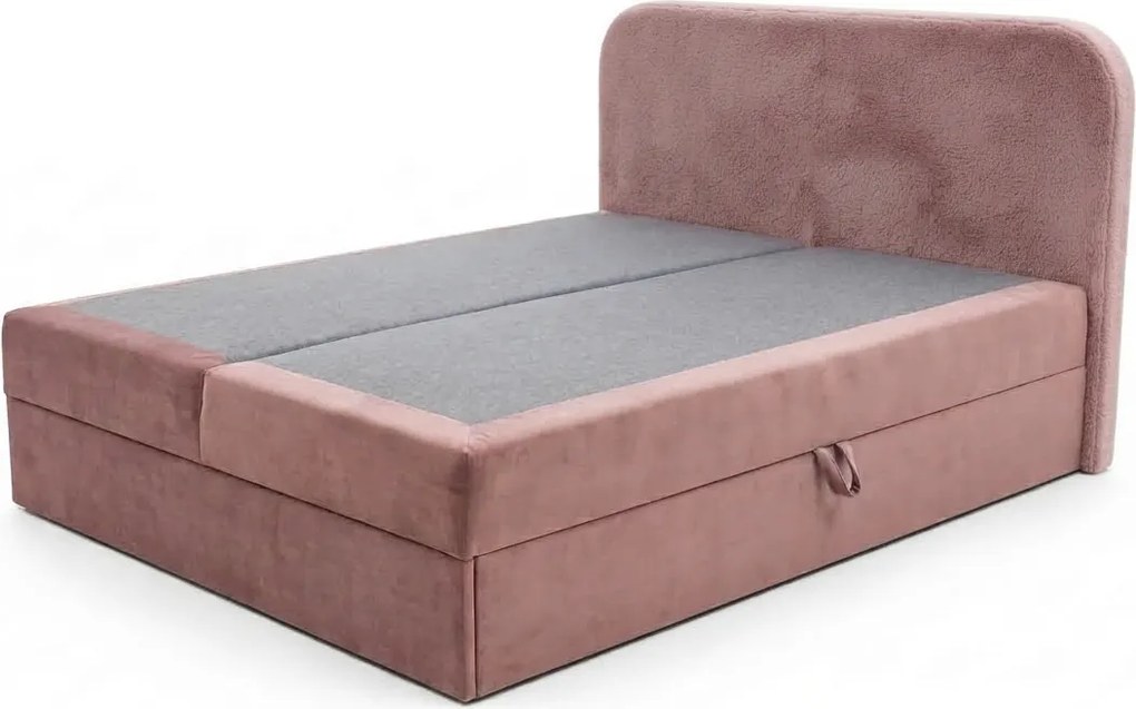 Čalúnená posteľ boxspring FORENA 160x200 cm staroružová Matrac: Bonell pružinová matrac